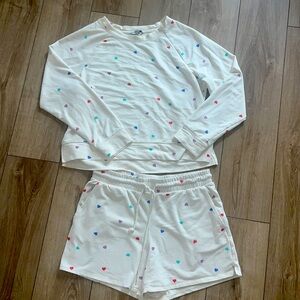 Wildfox heart sweatshirt and shorts set